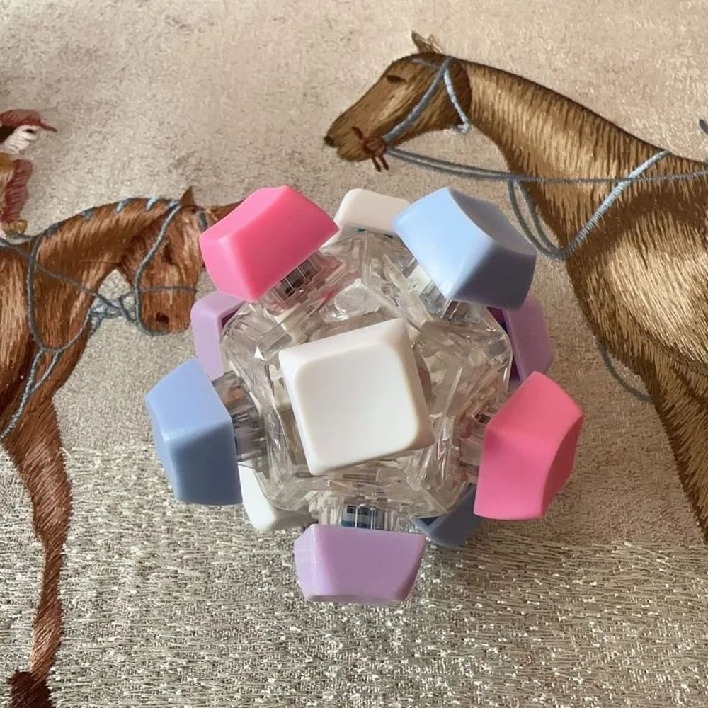 12Key Mechanical Keycap Clicker Keychain Keyboard Fidget Toy For Stress Relief Focus 2