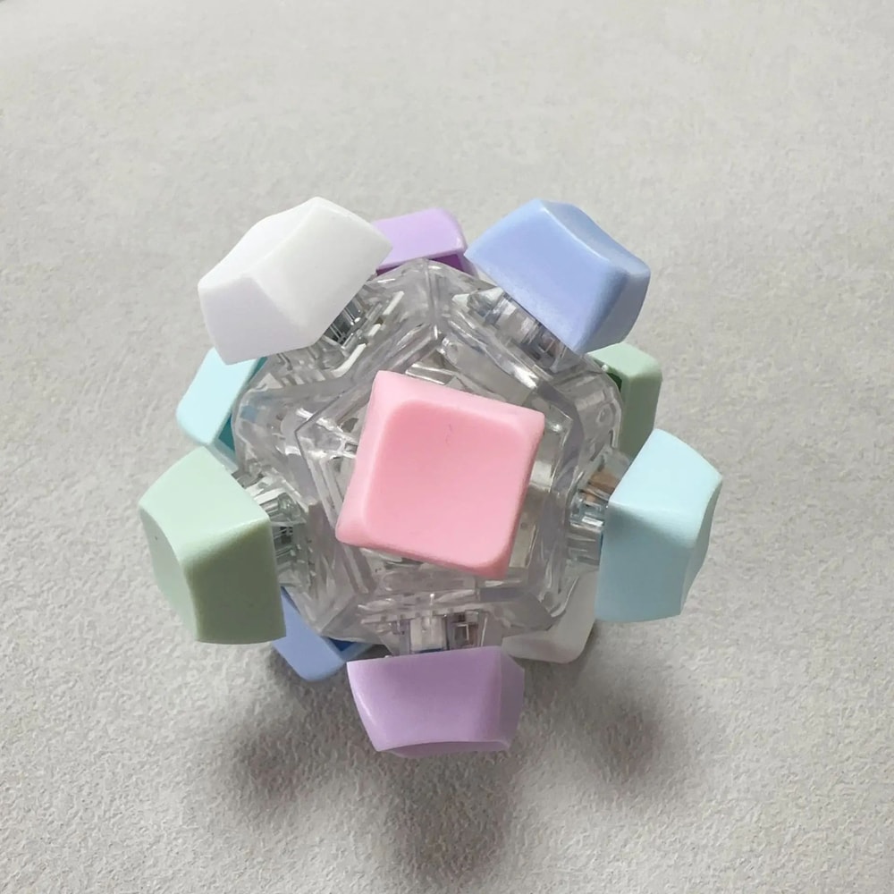 12Key Mechanical Keycap Clicker Keychain Keyboard Fidget Toy For Stress Relief Focus 11