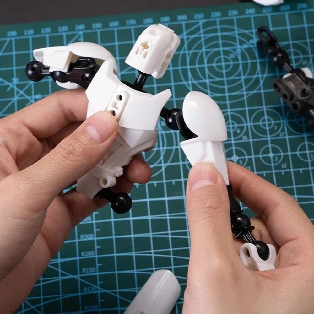 Dummy 13 Building Block Warrior MultiJointed Poseable 3D Printed Mannequin Action Figure 3