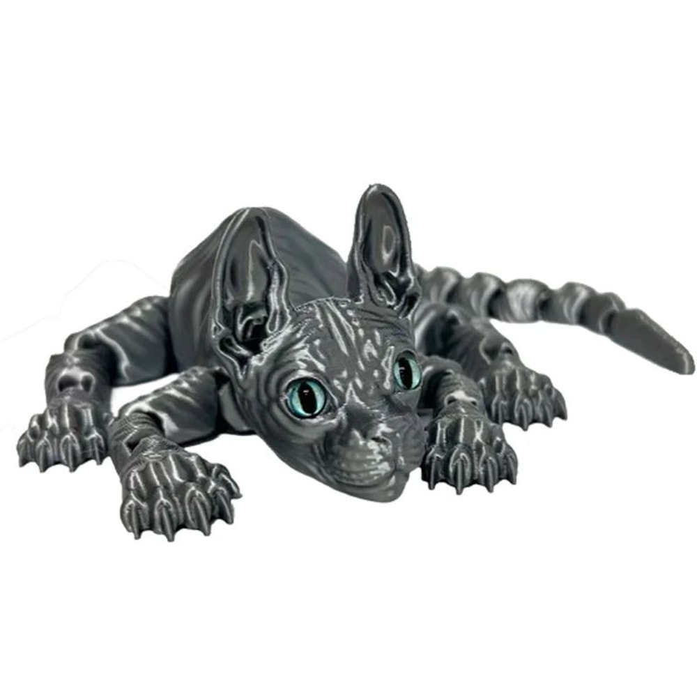 3D Printed Sphynx Cat Articulated Figurine Realistic Hairless Cat Fidget Desk Decor 9