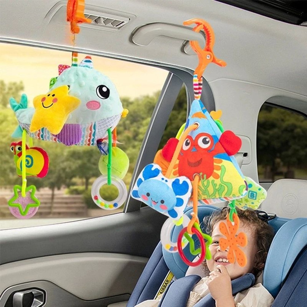 Plush Animal Baby Rattle Toy For Stroller Crib Soft Hanging Bell Newborn Sensory Toy 0