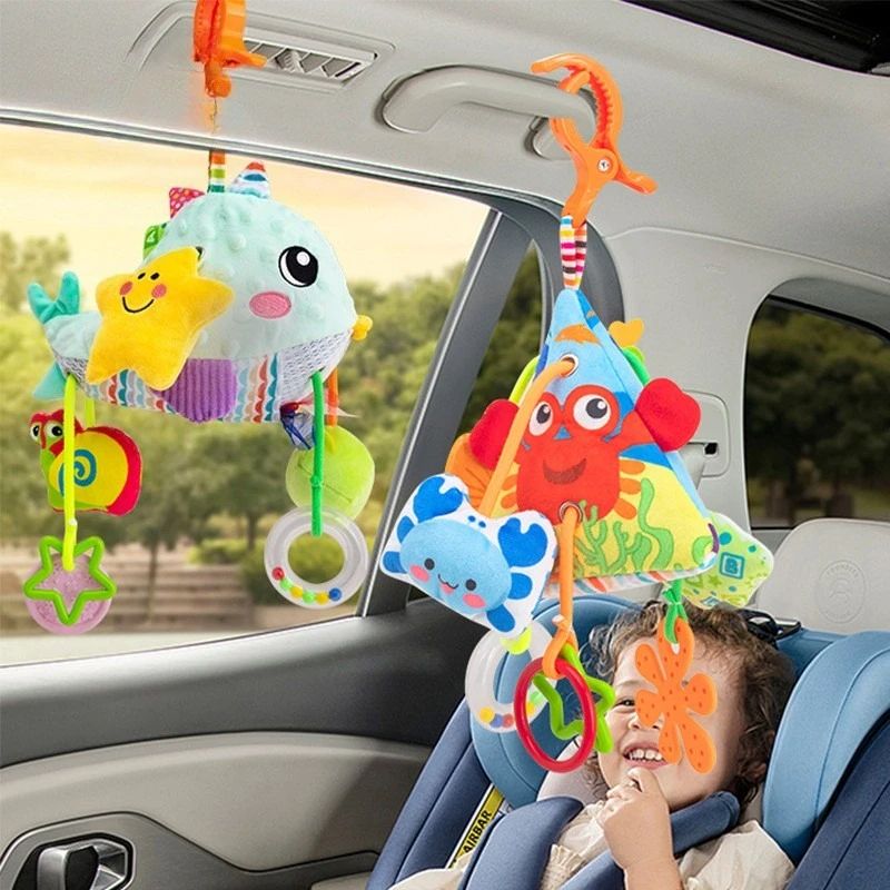 Plush Animal Baby Rattle Toy For Stroller Crib Soft Hanging Bell Newborn Sensory Toy 0