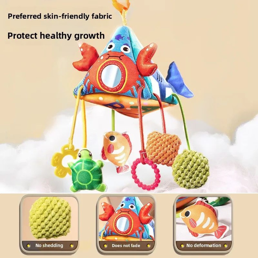 Plush Animal Baby Rattle Toy For Stroller Crib Soft Hanging Bell Newborn Sensory Toy 5