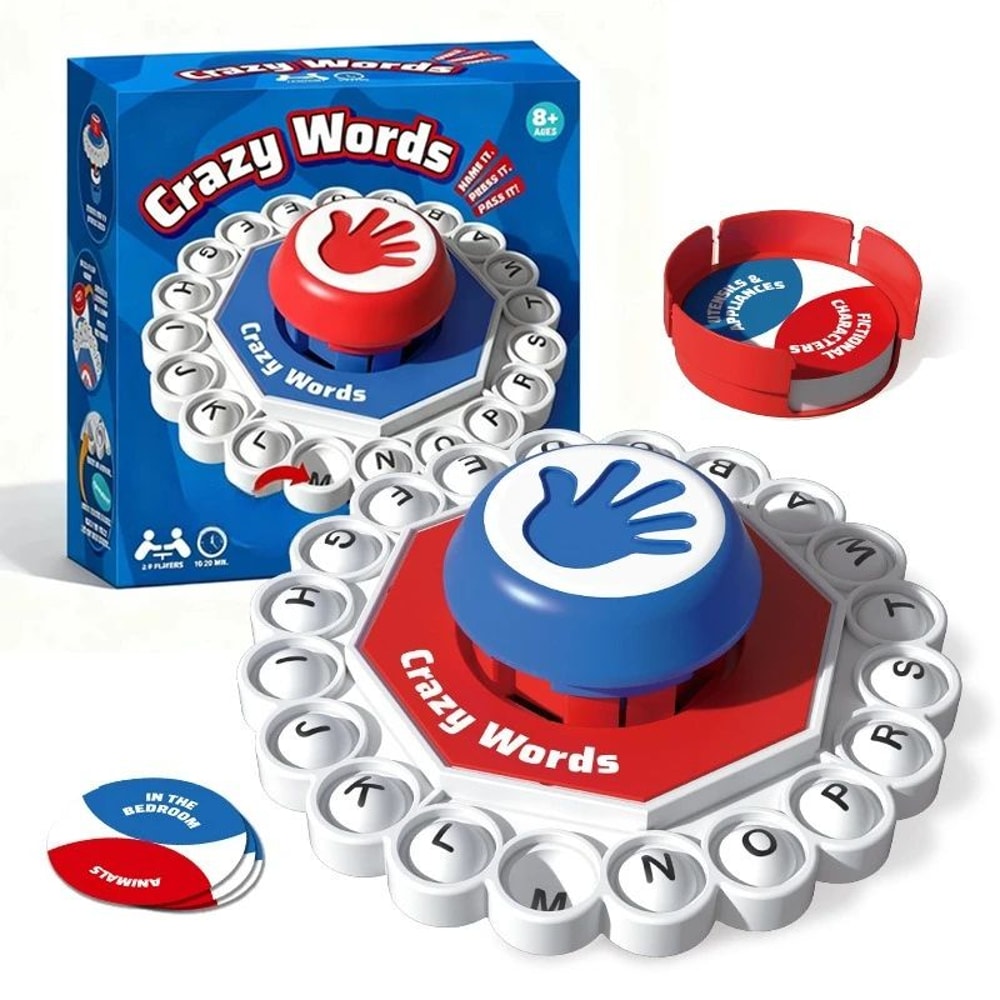 Crazy Words QuickThink Letter Pressing Word Game FastPaced Family Board Game For Kids Adults 1