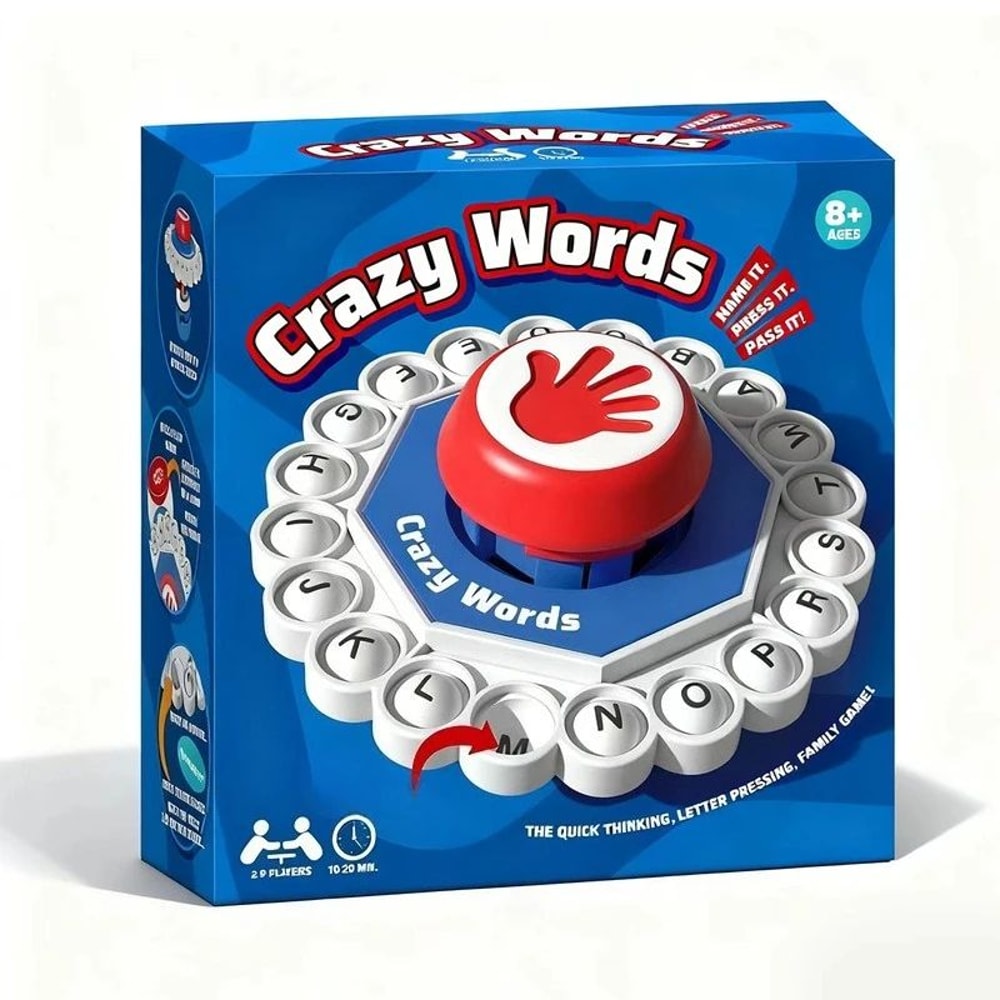Crazy Words QuickThink Letter Pressing Word Game FastPaced Family Board Game For Kids Adults 4