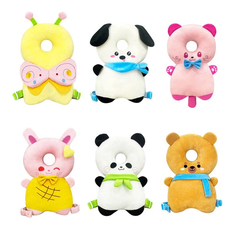 Soft Cartoon Baby Head Protector Backpack AntiFall Toddler Head Protection Pillow With Adjustable 5