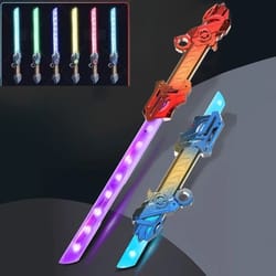double-head telescopic led laser sword – rotating 2-in-1 light saber toy for kids & adults