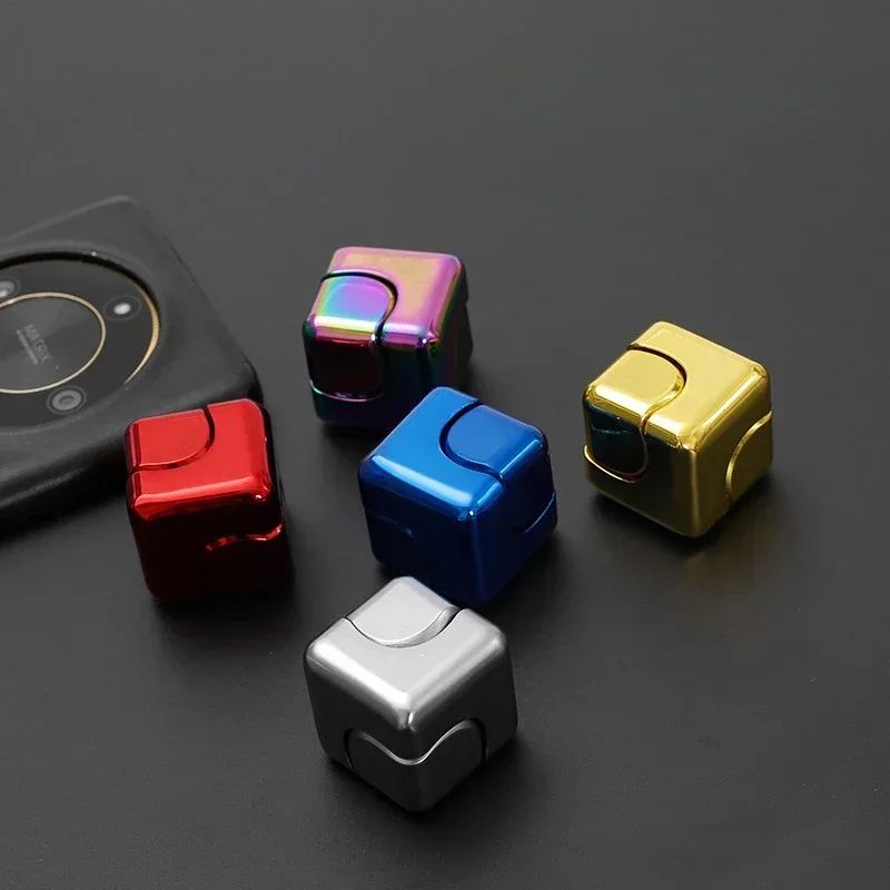 Metal Cube Fidget Gyroscope Silent Bearing Spinner For Stress Relief Focus 1
