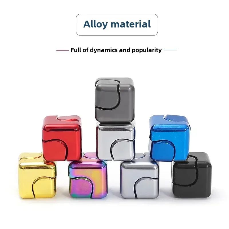 Metal Cube Fidget Gyroscope Silent Bearing Spinner For Stress Relief Focus 4