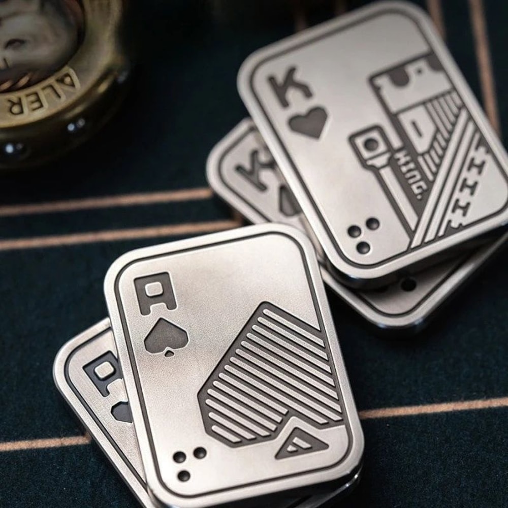 Magnetic Skull Push Slider Metal Fidget Toy Stress Relief EDC Spinner For Focus Calm 0