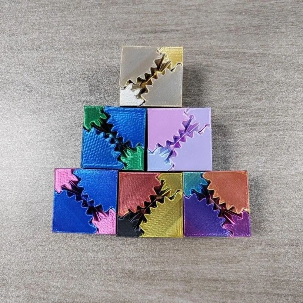 3D Printed Spin Fidget Cube Stress Relief Desk Toy For Focus Calm Anxiety Support 2