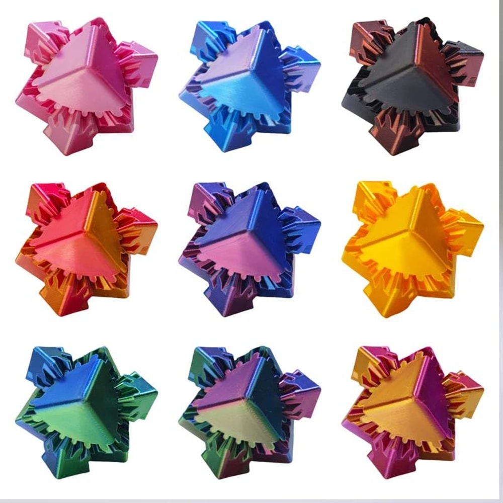 3D Printed Spin Fidget Cube Stress Relief Desk Toy For Focus Calm Anxiety Support 5