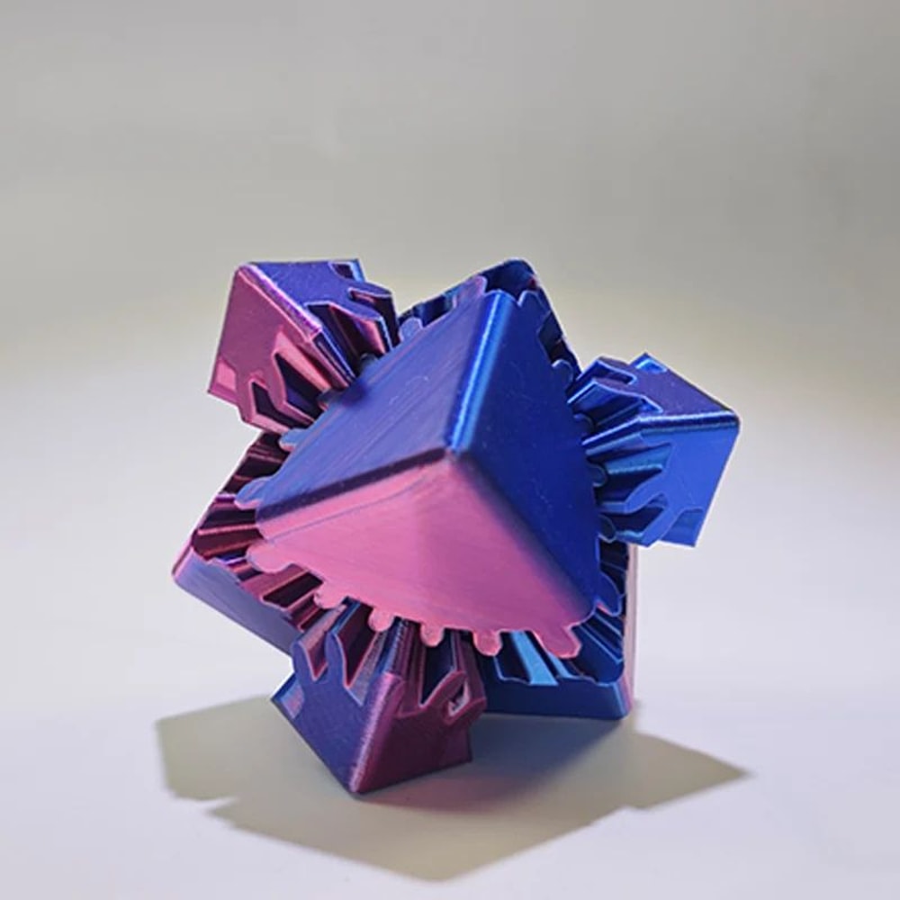 3D Printed Spin Fidget Cube Stress Relief Desk Toy For Focus Calm Anxiety Support 9