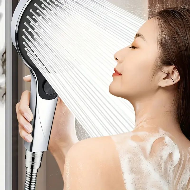 AquaPulse HighPressure Shower Head Set With 3 Spray Modes Wide Panel 4
