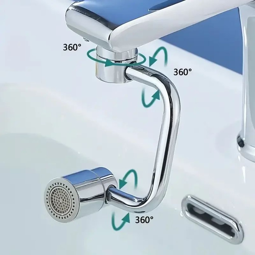 1080 Swivel Faucet Extender With Dual Spray Modes Splashproof Rotatable Faucet Aerator Extension F 3