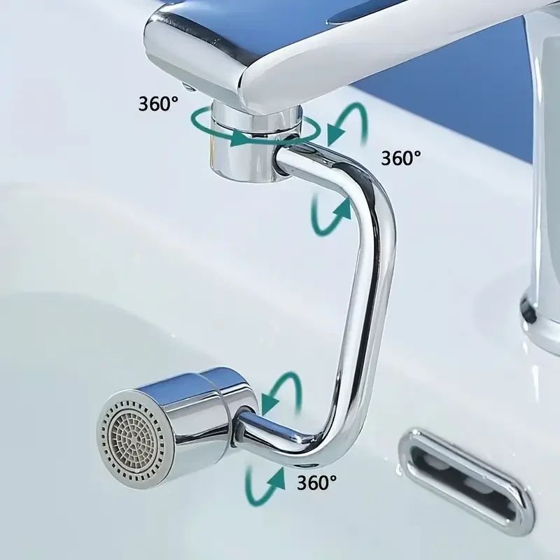 1080 Swivel Faucet Extender With Dual Spray Modes Splashproof Rotatable Faucet Aerator Extension F 3