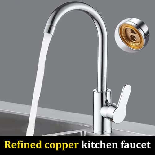 Stainless Steel Hot & Cold Kitchen Faucet with Splash-Proof Sprayer - Single Handle Sink Mixer
