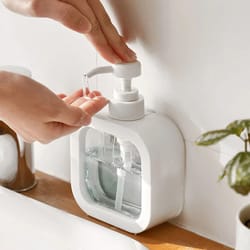 transparent refillable soap dispenser pump bottle (300ml/500ml) – leak-proof lotion & shampoo dispenser