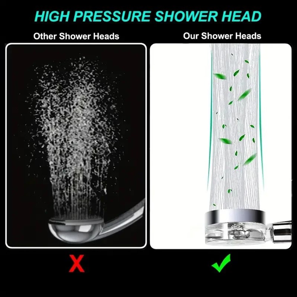 TurboSpin High Pressure Handheld Shower Head With Filter 360 Rotating WaterSaving Turbo Fan Spray 4