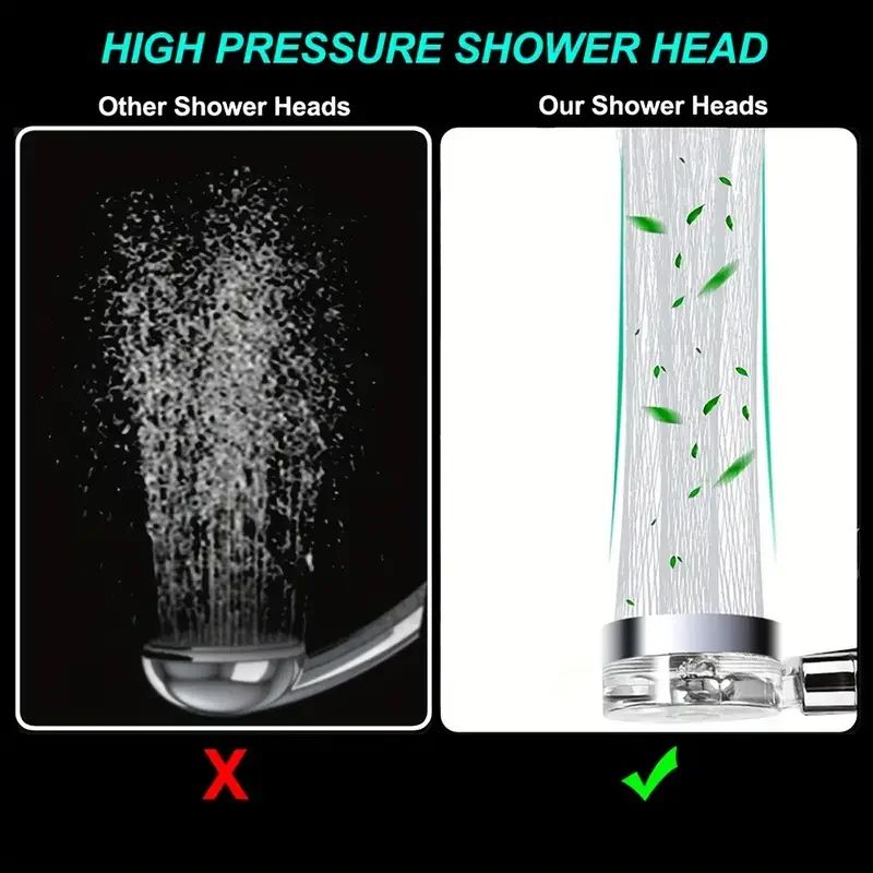TurboSpin High Pressure Handheld Shower Head With Filter 360 Rotating WaterSaving Turbo Fan Spray 4