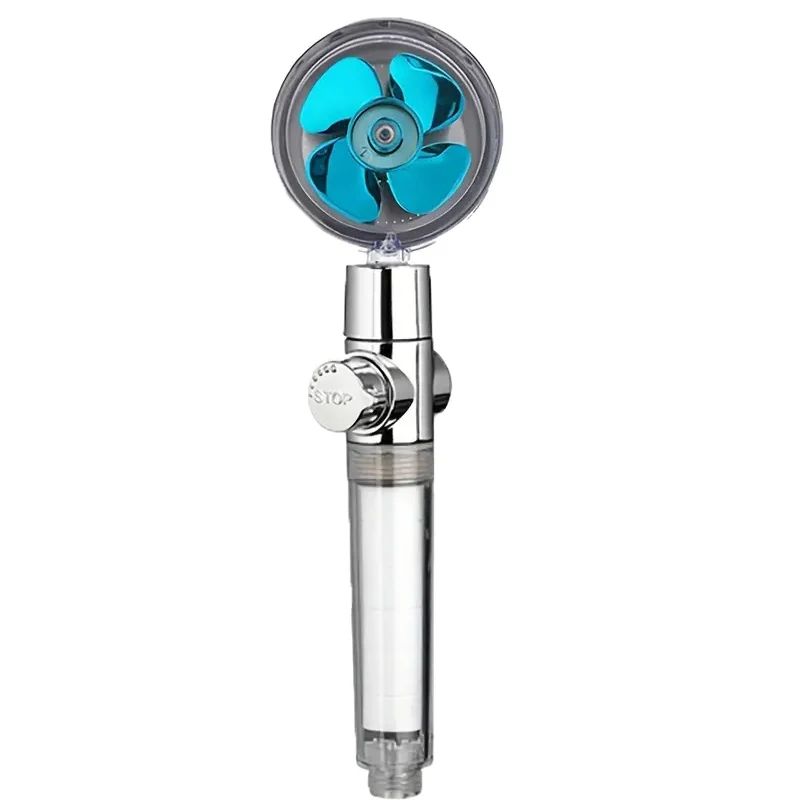 TurboSpin High Pressure Handheld Shower Head With Filter 360 Rotating WaterSaving Turbo Fan Spray 6