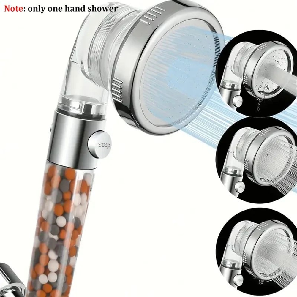 3Mode High Pressure Shower Head With Filtered Shower Head Beads OneTouch Stop WaterSaving Handhel 7