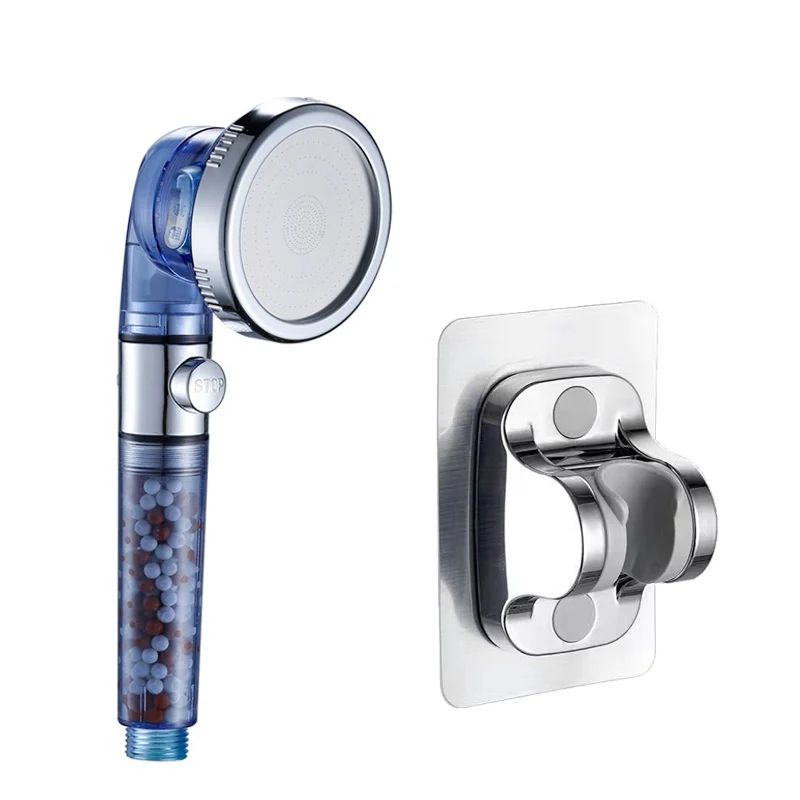 3Mode High Pressure Shower Head With Filtered Shower Head Beads OneTouch Stop WaterSaving Handhel 12