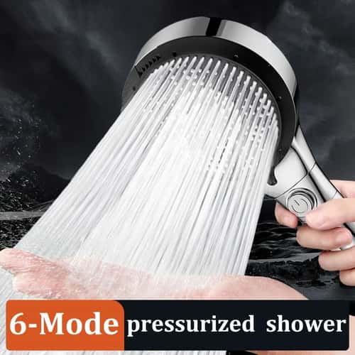 6-Mode High Pressure Filtered Handheld Shower Head Set with Dechlorination