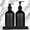 Matte Black Refillable Pump Dispenser Bottle 300500ml For Soap Shampoo Lotion 0