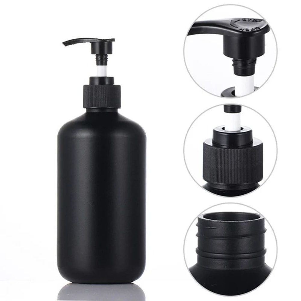Matte Black Refillable Pump Dispenser Bottle 300500ml For Soap Shampoo Lotion 4