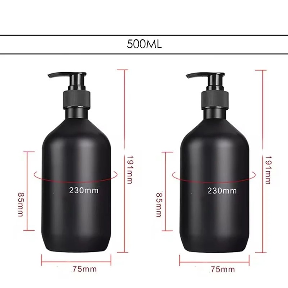Matte Black Refillable Pump Dispenser Bottle 300500ml For Soap Shampoo Lotion 9