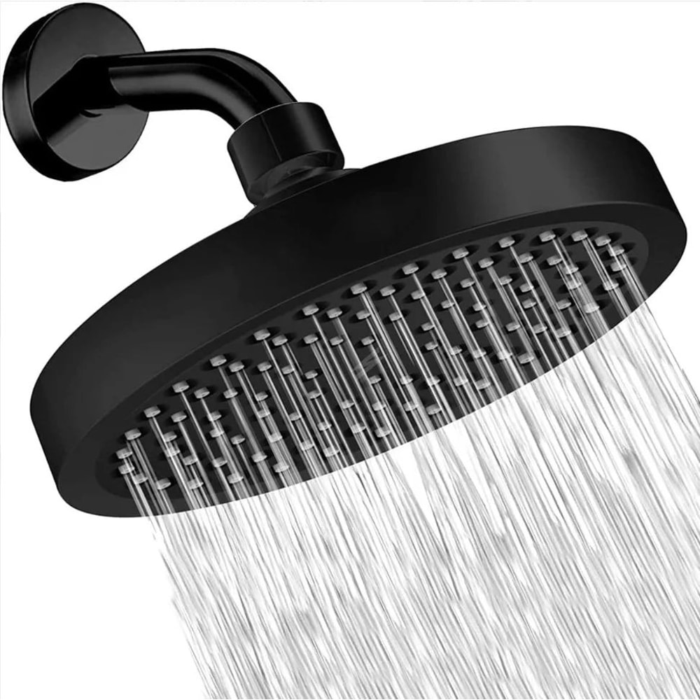 High Pressure Shower Head Set With 6Inch Rainfall Shower Head Adjustable Shower Arm Extension Elec 9
