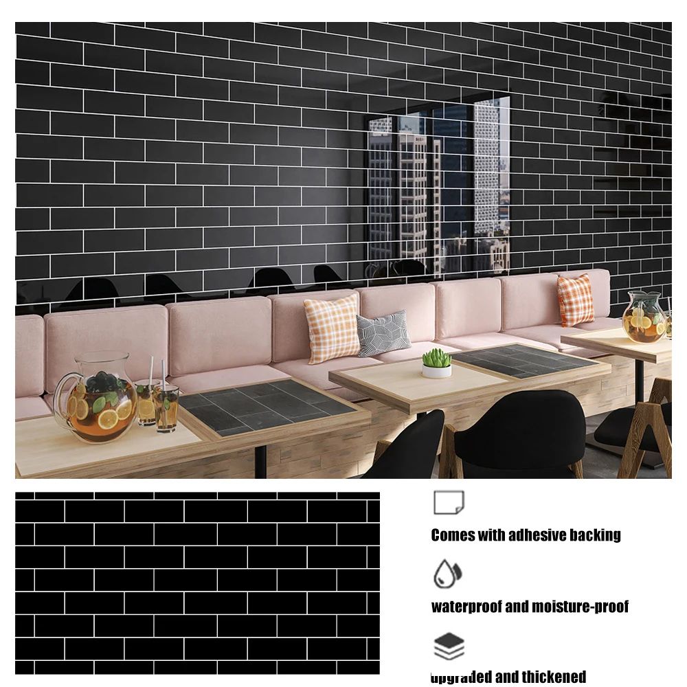 HeatShield Peel Stick Backsplash Film Waterproof Tile Stickers OilProof Kitchen Wallpaper For Cab 17