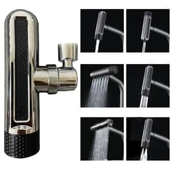 6-mode waterfall faucet sprayer attachment with 360 rotating faucet head and splash-proof swivel faucet extender