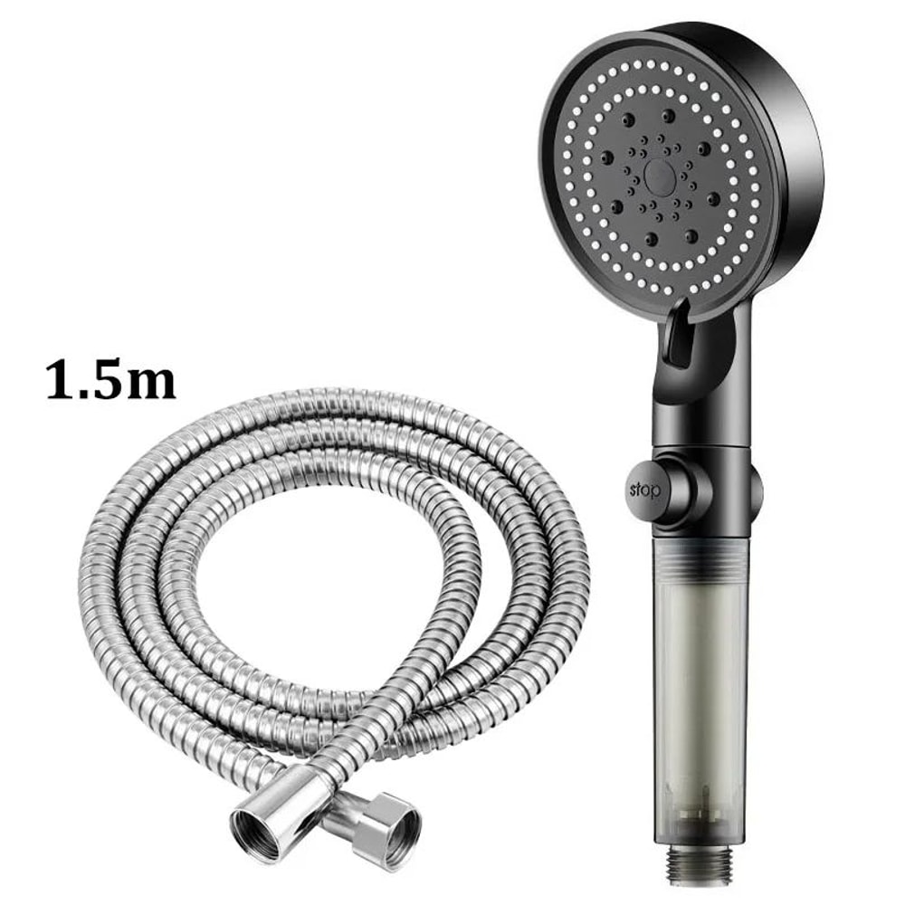 High Pressure Shower Head With Filter 5 Spray Modes Handheld Shower Head With PP Cotton Filter For 8
