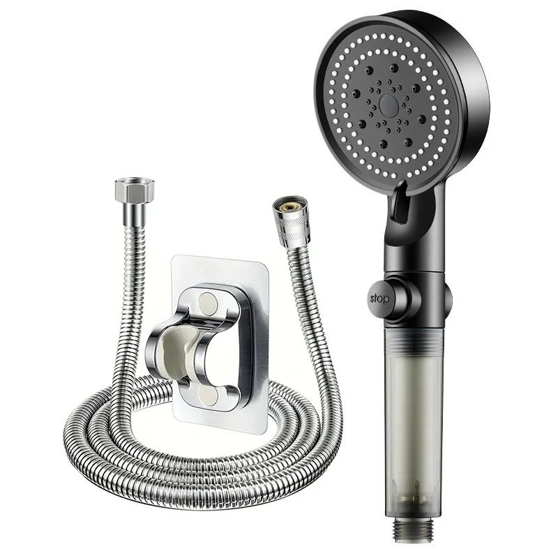 High Pressure Shower Head With Filter 5 Spray Modes Handheld Shower Head With PP Cotton Filter For 12