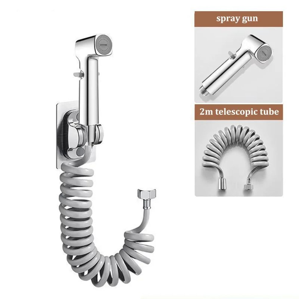 HighPressure Toilet Spray Gun Kit With 1in2Out Diverter Valve Handheld Bidet Sprayer 7