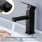 Modern Matte Black Stainless Steel Square Hot And Cold Basin Faucet Sleek Kitchen Bathroom Mixer 1