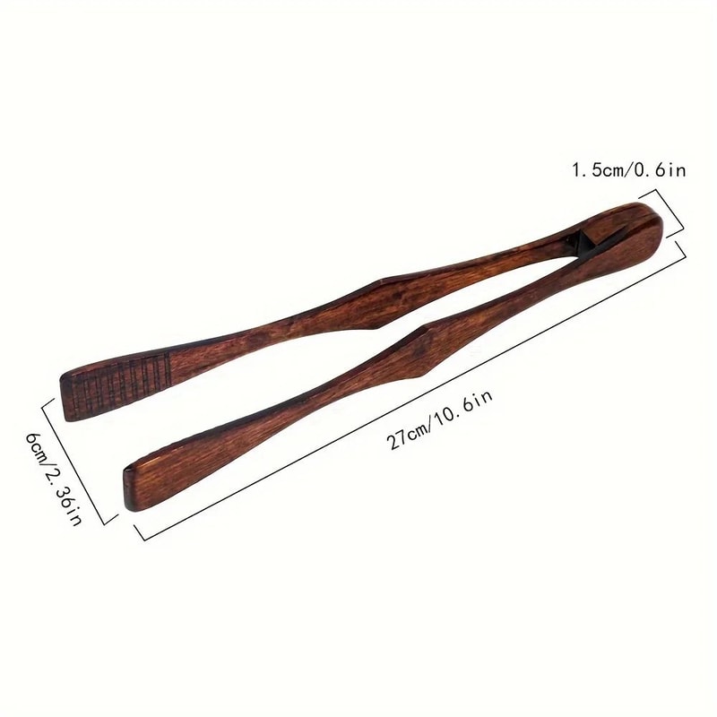 HeatResistant Wooden Food Clip Kitchen Tongs For BBQ Bread Noodles 1