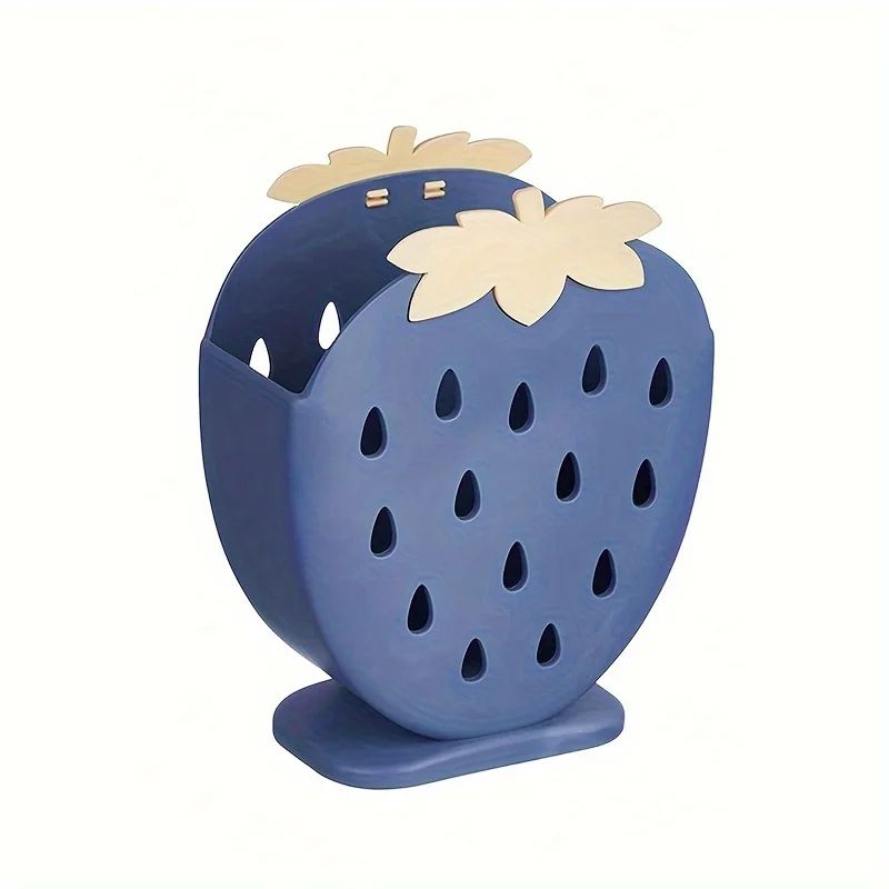 Strawberry Kitchen Utensil Holder With Drainage Cute Countertop Sink Caddy Organizer 4