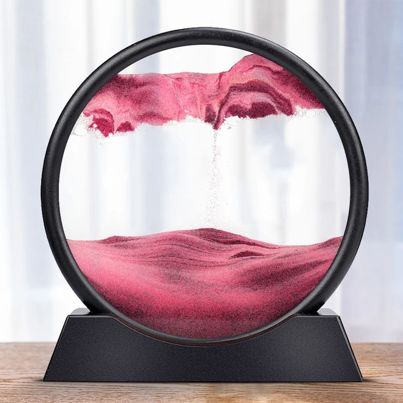 Deep Sea Moving Sand Art Picture Round Glass 3D Sandscape In Motion Frame 7 12 6
