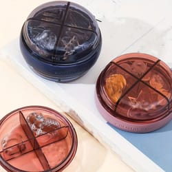 moisture-proof portable pill organizer, 4-color divided travel pill case & daily medication storage box