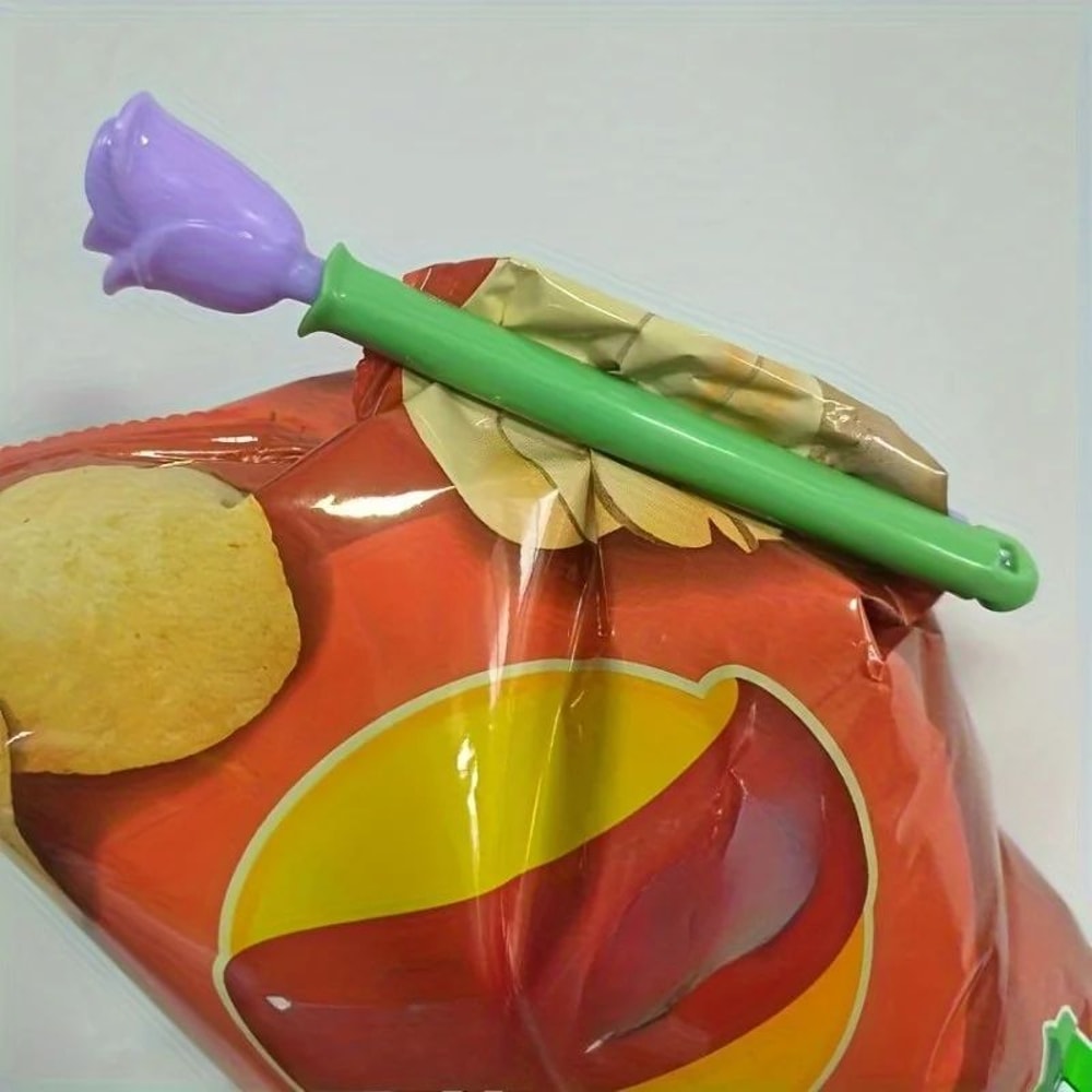 RoseShaped Food Storage Clips 5Piece Set Reusable Bag Sealer For Snacks Bread Pantry Freshness 1
