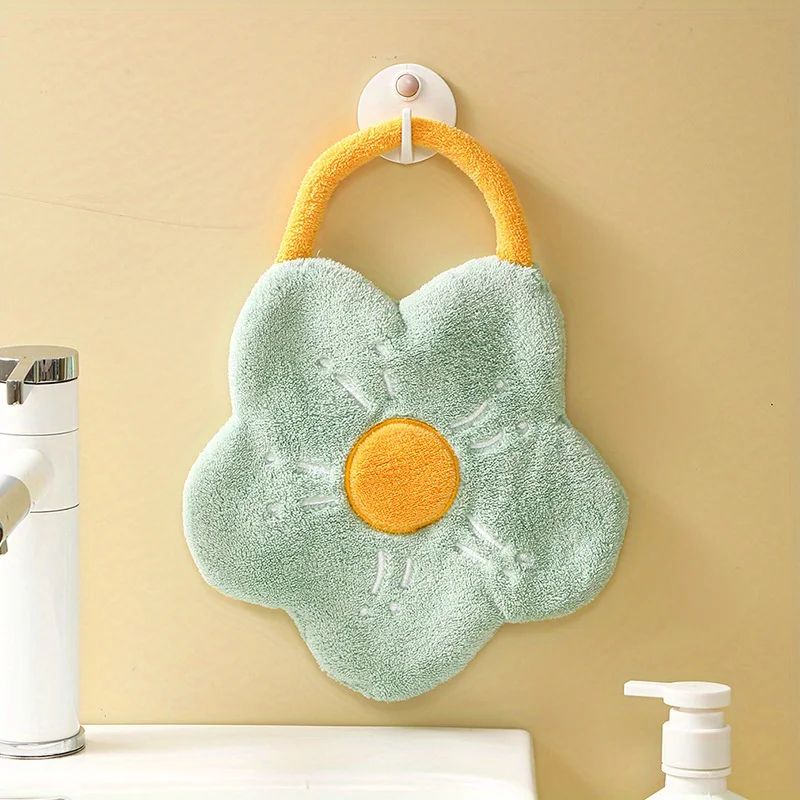Flower Hanging Hand Towel Soft QuickDry Kitchen Hand Towel With Absorbent Design 7