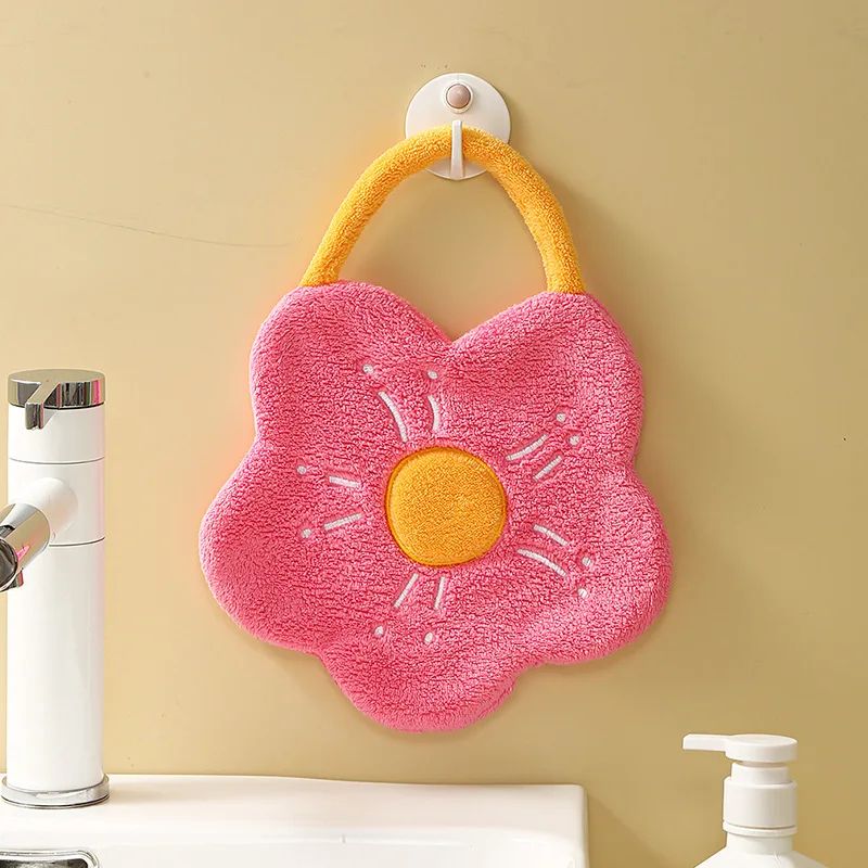 Flower Hanging Hand Towel Soft QuickDry Kitchen Hand Towel With Absorbent Design 6
