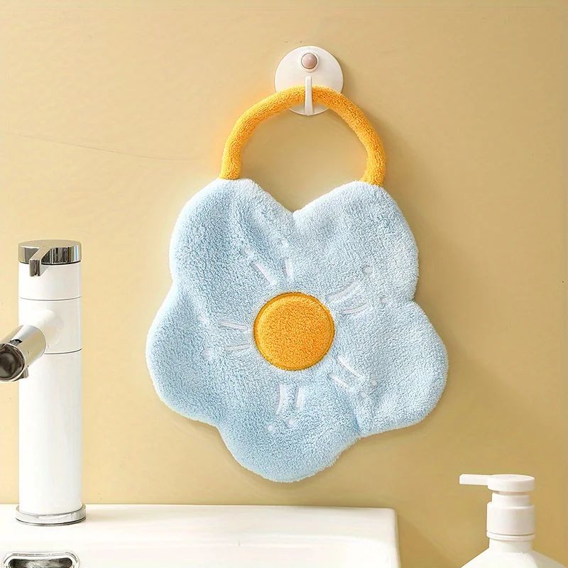 Flower Hanging Hand Towel Soft QuickDry Kitchen Hand Towel With Absorbent Design 8