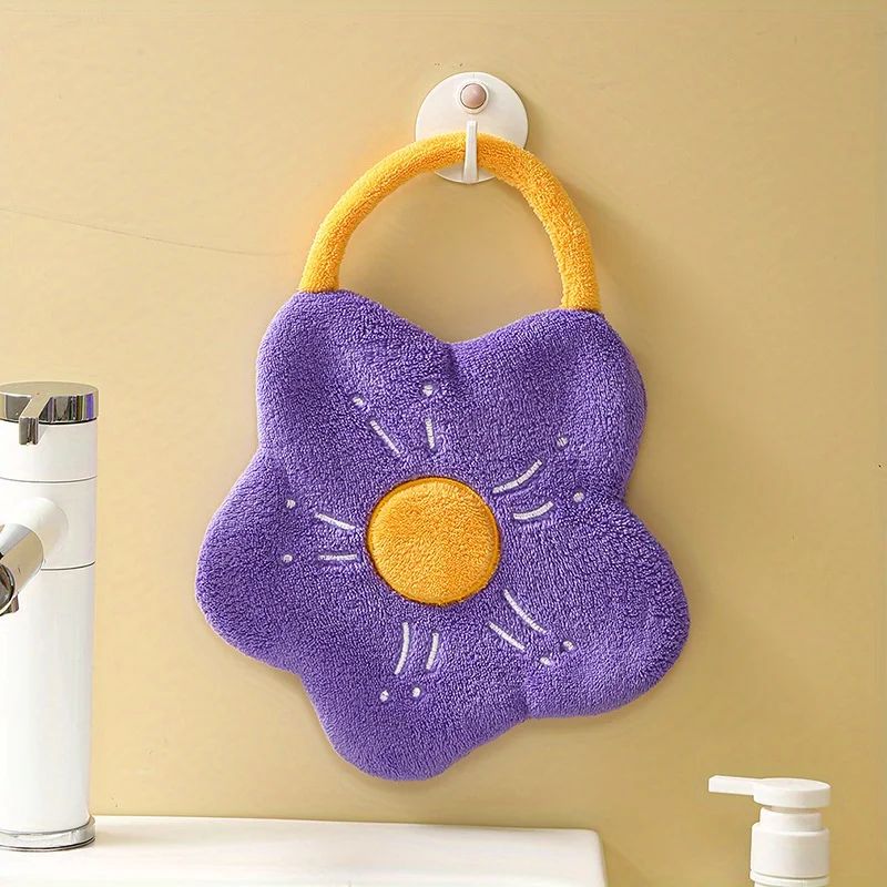 Flower Hanging Hand Towel Soft QuickDry Kitchen Hand Towel With Absorbent Design 9