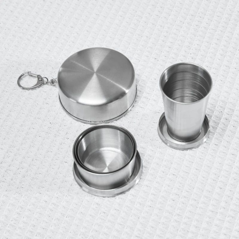 Stainless Steel Telescopic Folding Cup 75250ml Portable Travel Camping Coffee Mug 1