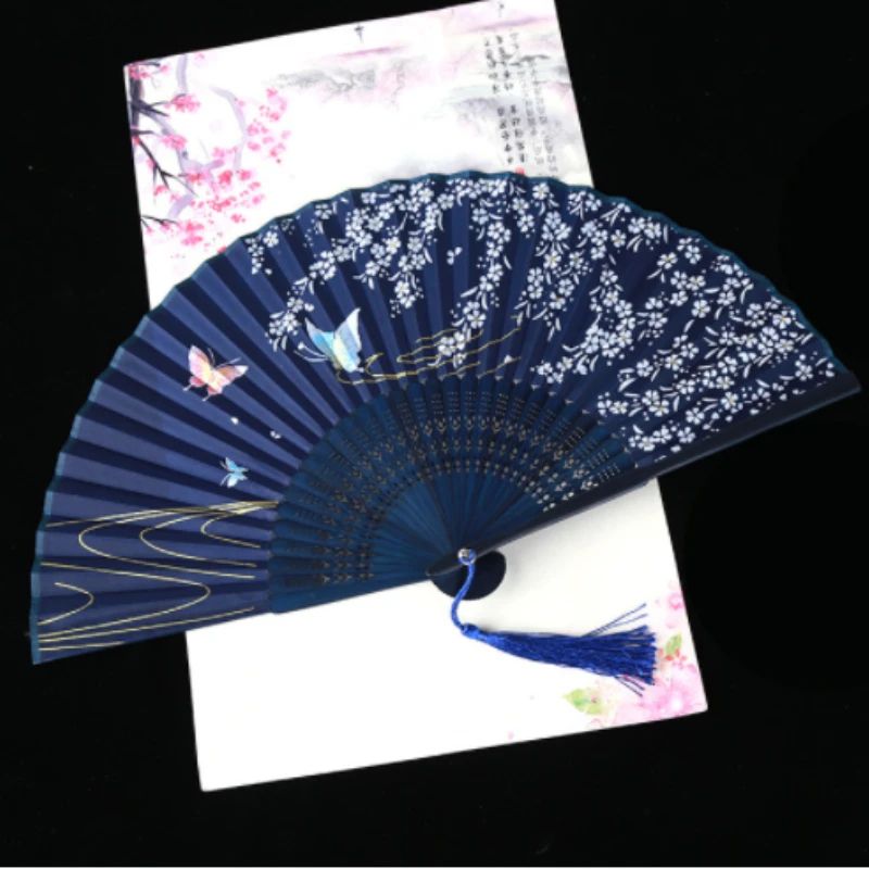 Retro Japanese Folding Fan Elegant Japanese Folding Fan For Women Dance Home Decor 2