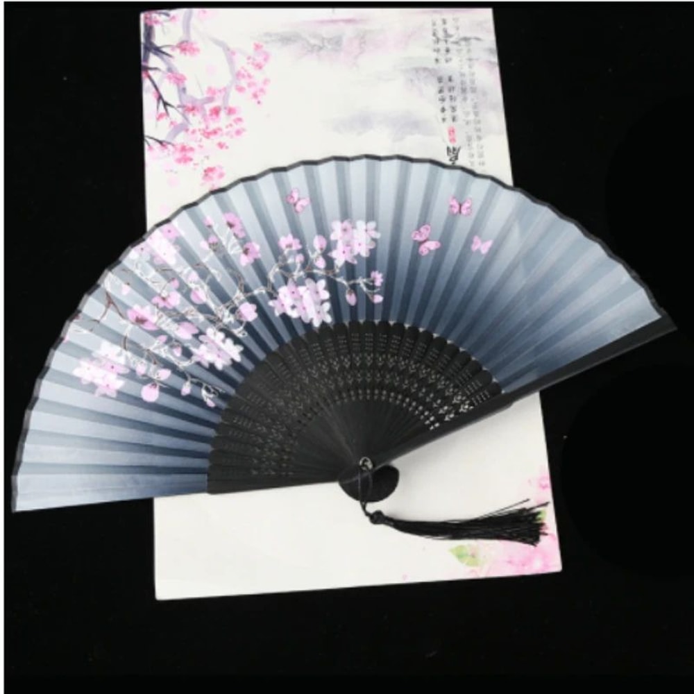 Retro Japanese Folding Fan Elegant Japanese Folding Fan For Women Dance Home Decor 4